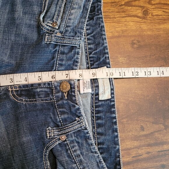 Maurices Jeans Size 10 Bootcut Low Rise Thick Stitch Medium Dark Wash Denim - Picture 7 of 10